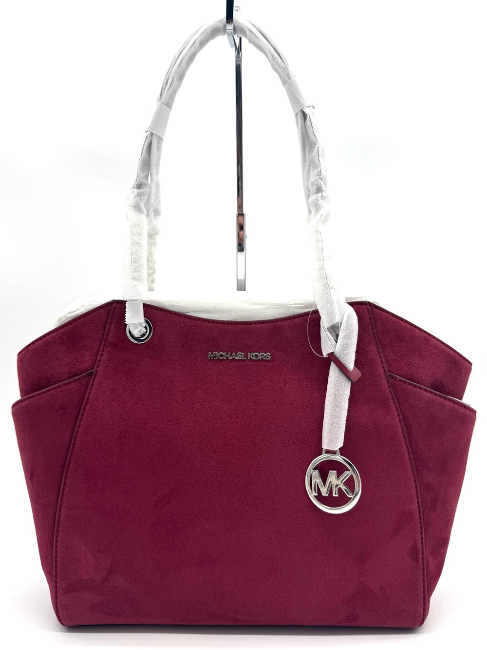 Michael Kors Jet Set Large Signature Logo Shoulder Bag - Maroon